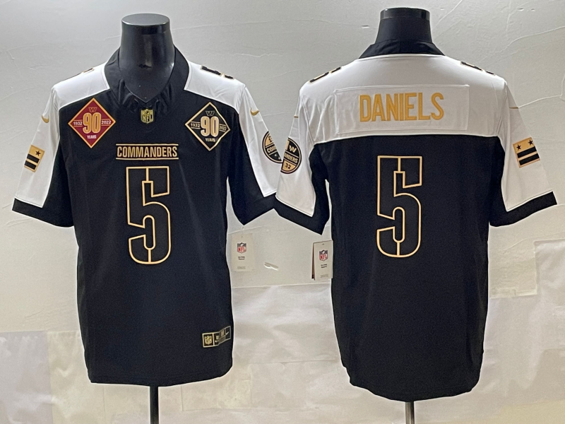 Men Washington Commanders #5 Daniels black 2025 Nike NFL jersey